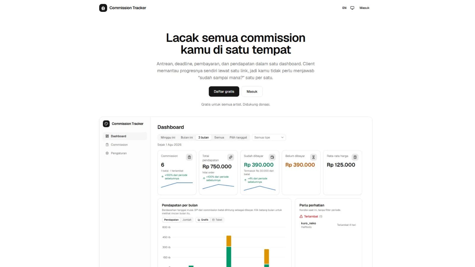 Commission Tracker — screenshot 1